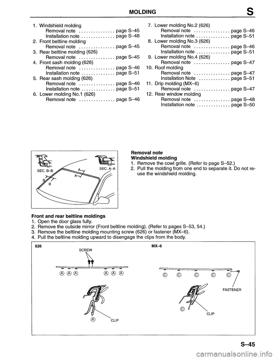 MAZDA MX-6 1996  Workshop Manual 