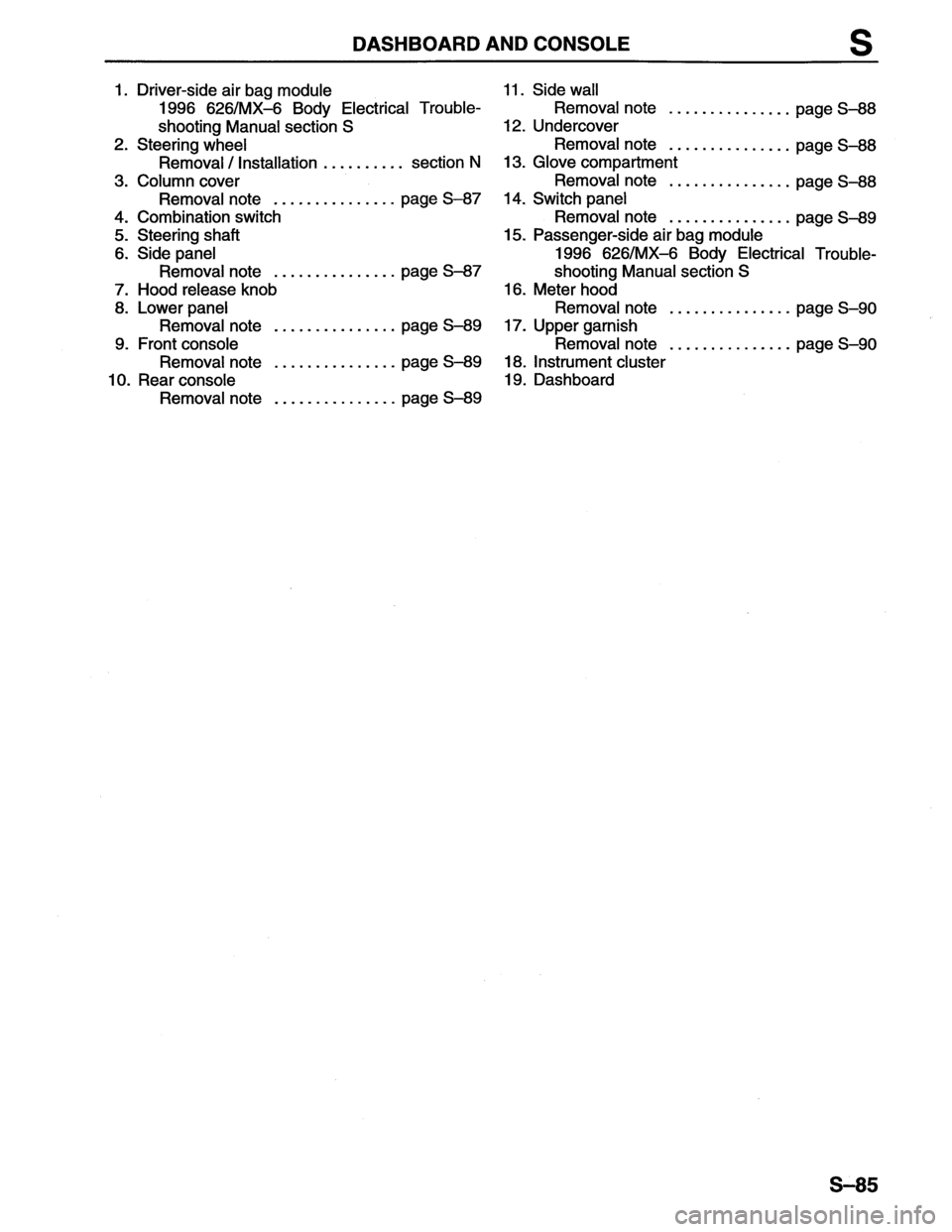 MAZDA MX-6 1996  Workshop Manual 