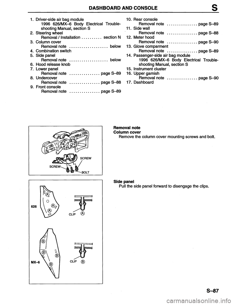 MAZDA MX-6 1996  Workshop Manual 