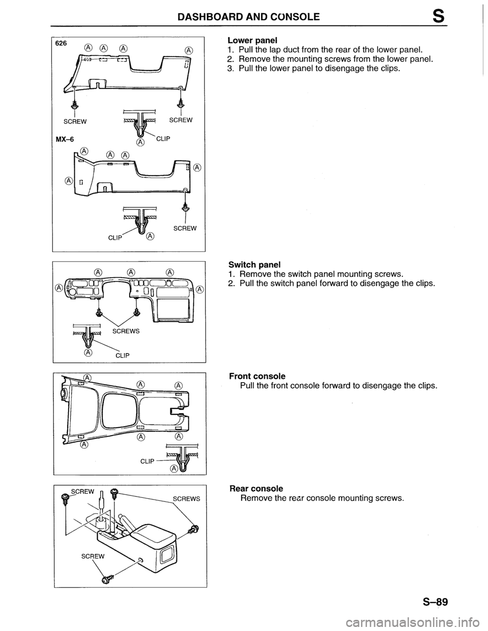 MAZDA MX-6 1996  Workshop Manual 