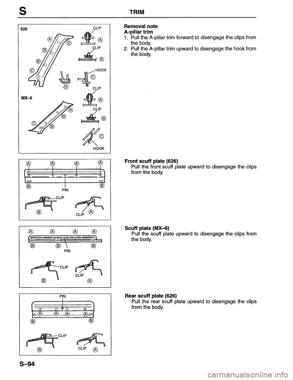 MAZDA MX-6 1996  Workshop Manual 