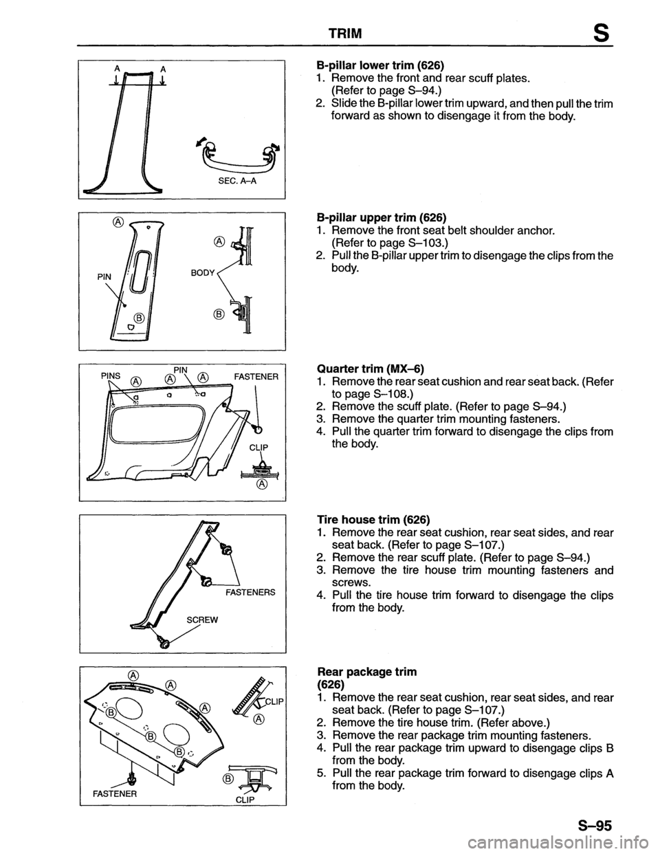 MAZDA MX-6 1996  Workshop Manual 