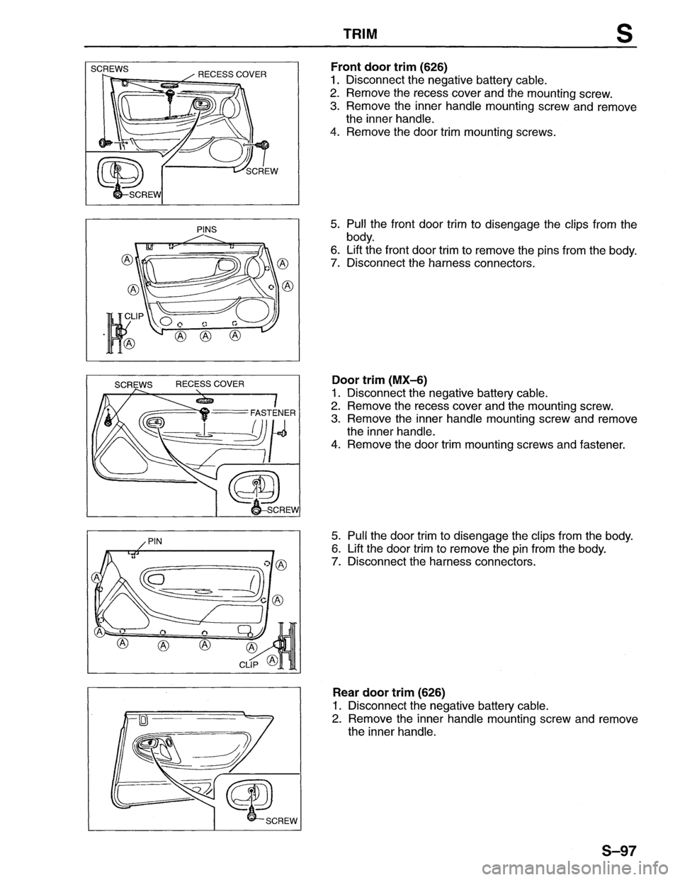 MAZDA MX-6 1996  Workshop Manual 