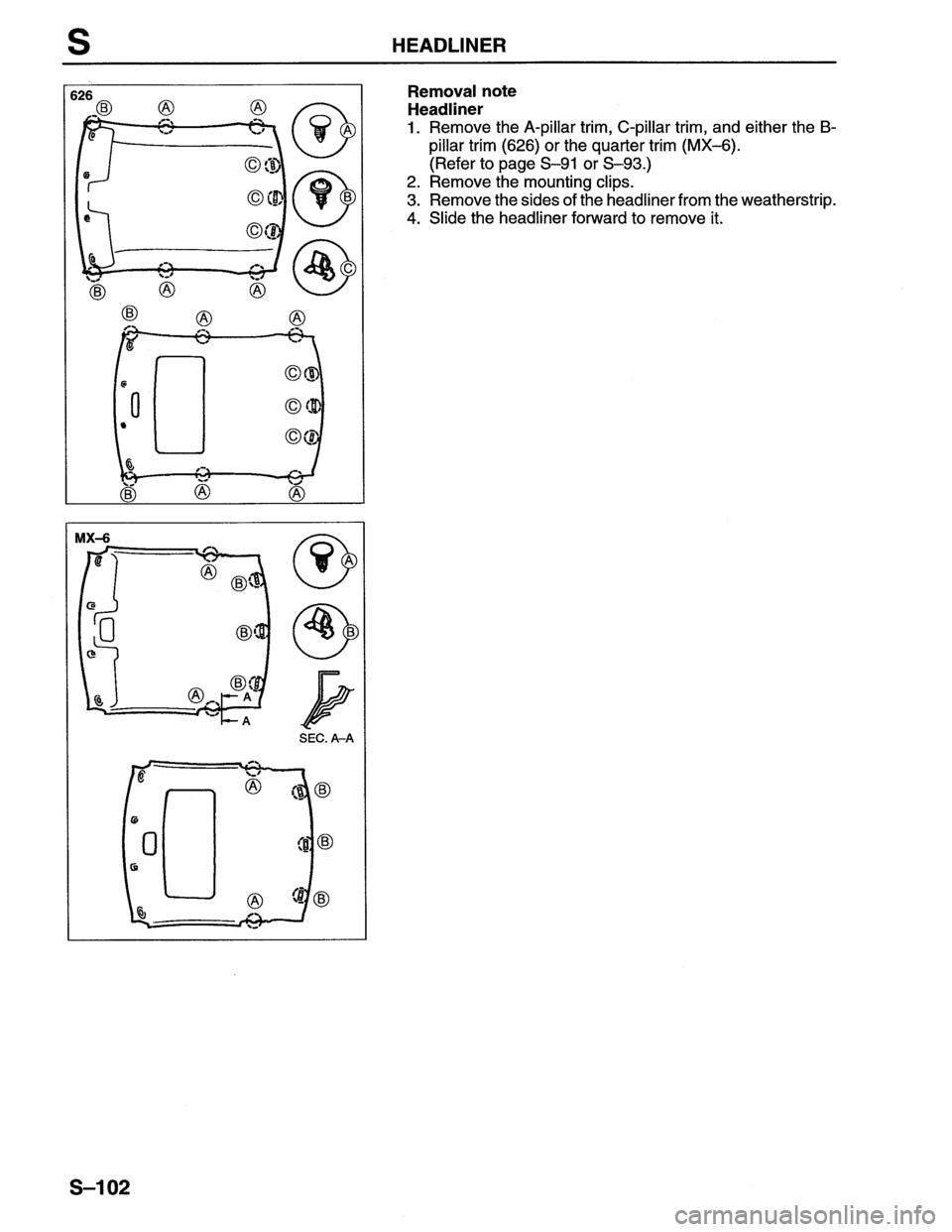 MAZDA MX-6 1996  Workshop Manual 