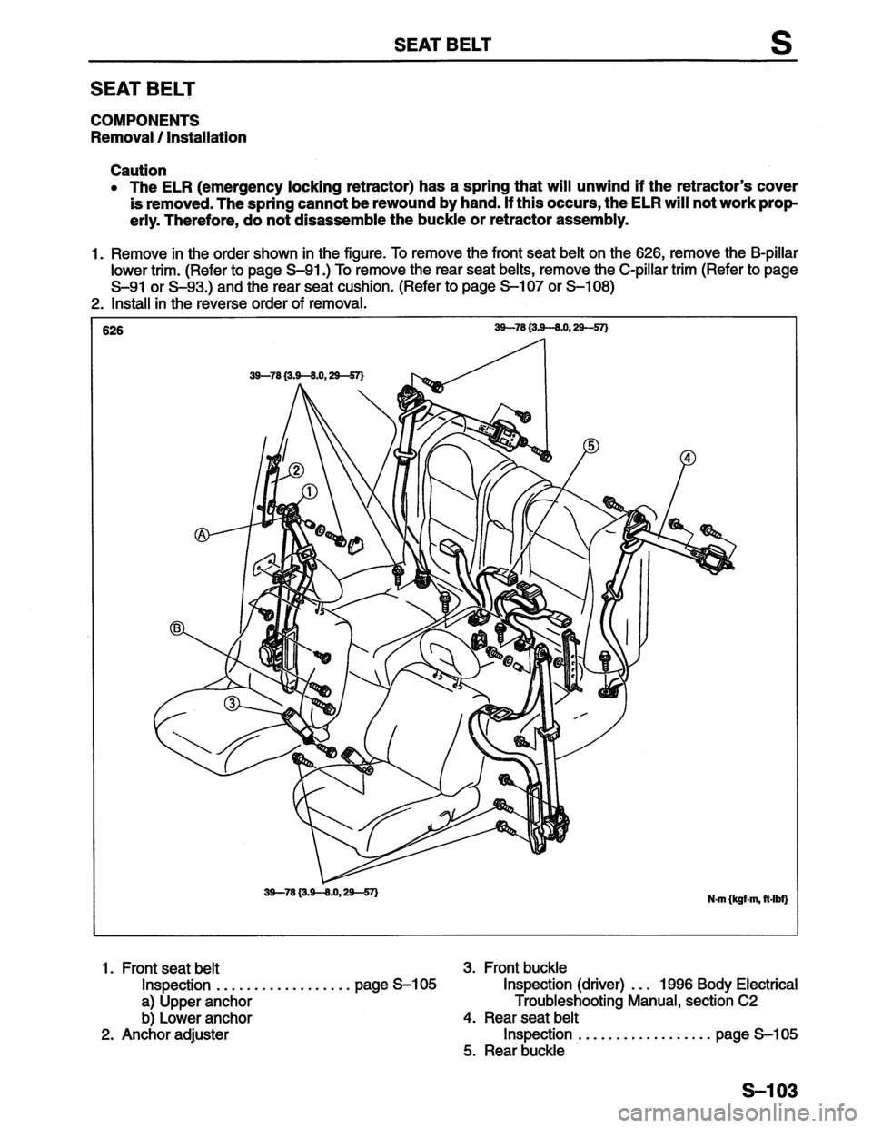 MAZDA MX-6 1996  Workshop Manual 