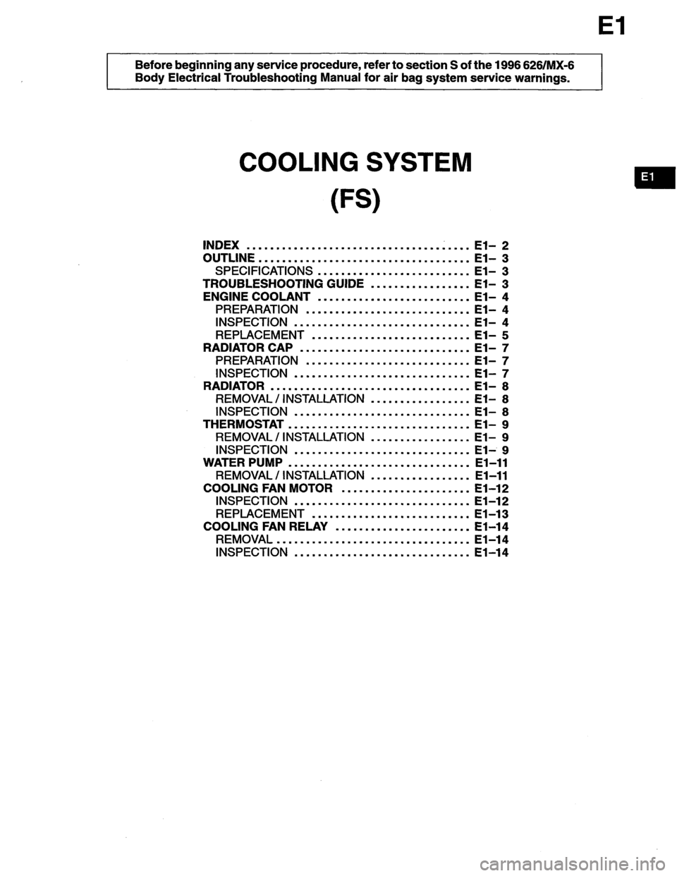 MAZDA MX-6 1996  Workshop Manual 