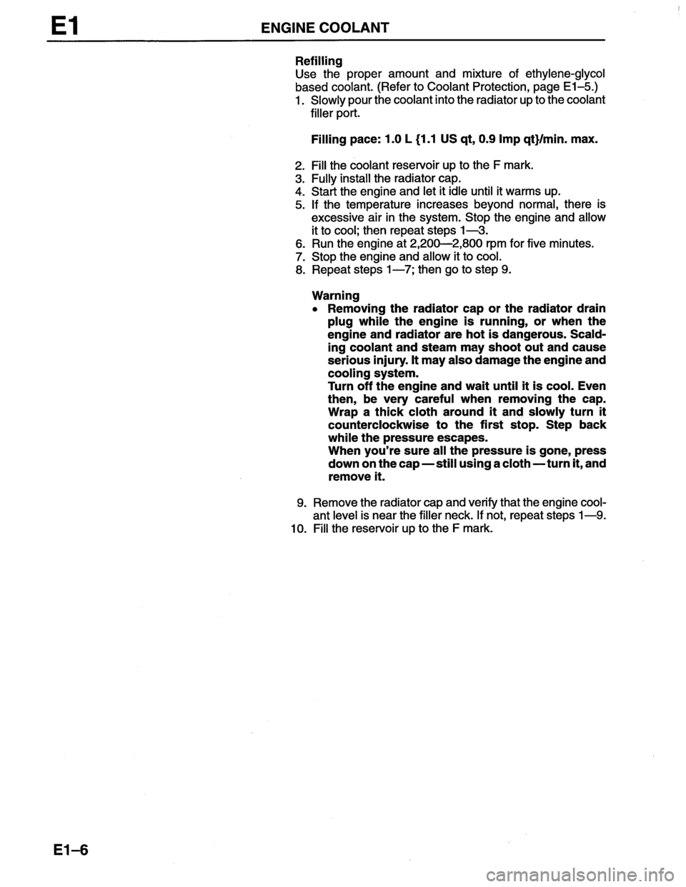MAZDA MX-6 1996  Workshop Manual 