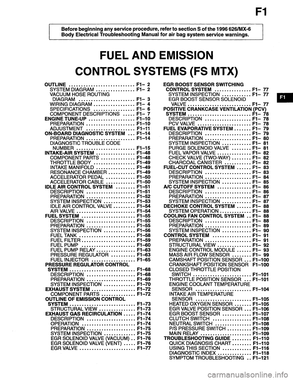 MAZDA MX-6 1996  Workshop Manual 