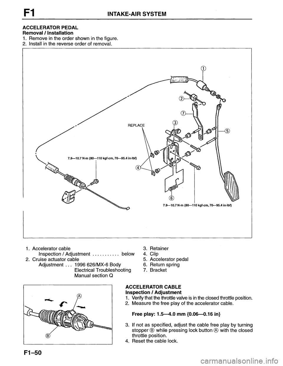 MAZDA MX-6 1996  Workshop Manual 