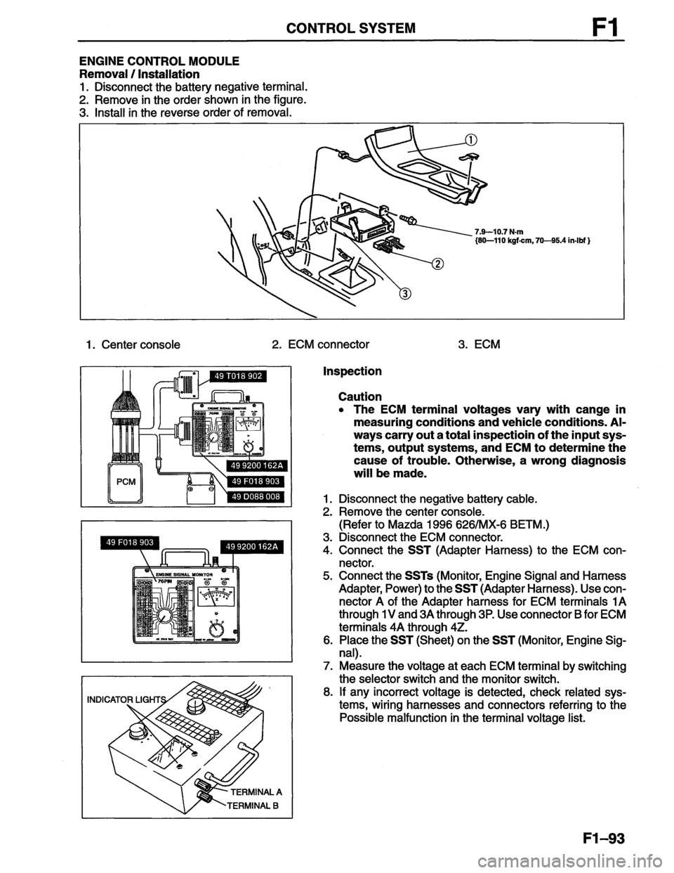 MAZDA MX-6 1996  Workshop Manual 