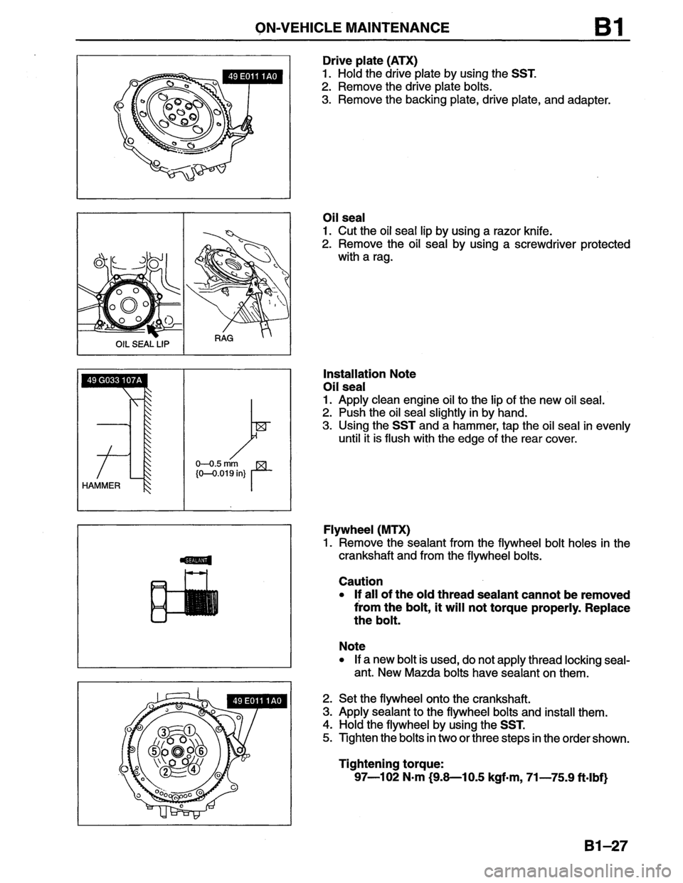 MAZDA MX-6 1996  Workshop Manual 