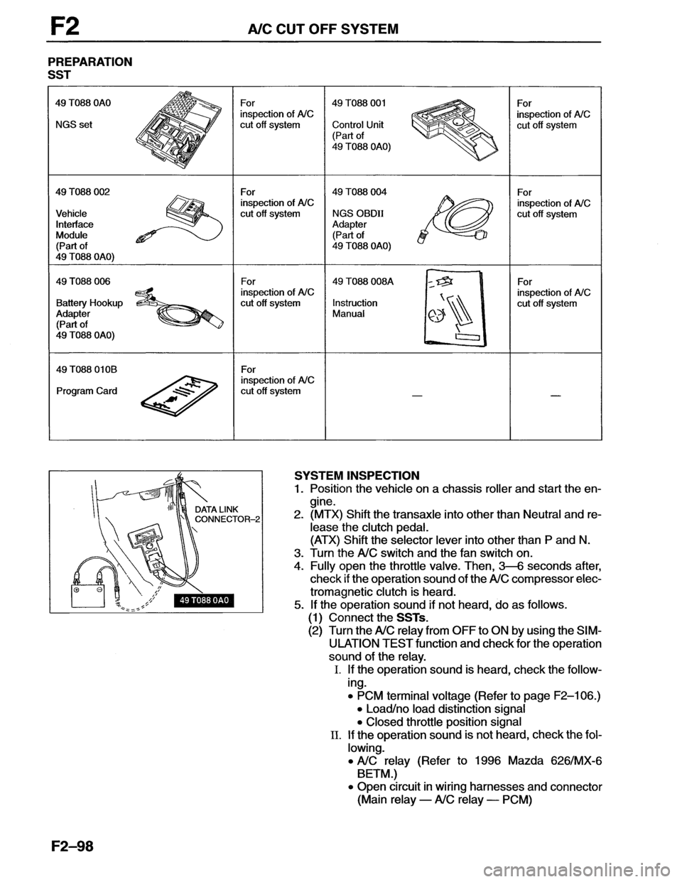 MAZDA MX-6 1996  Workshop Manual 