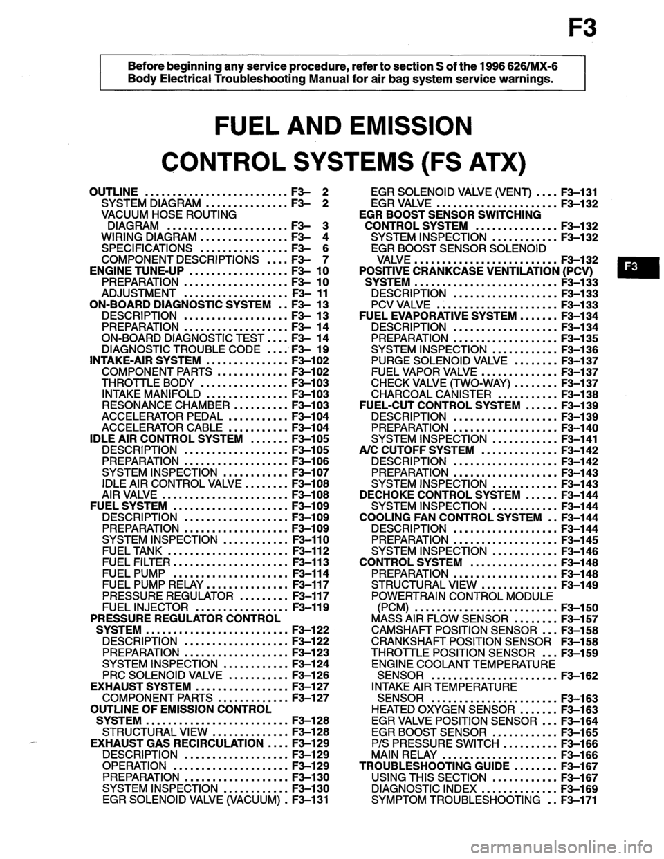 MAZDA MX-6 1996  Workshop Manual 
