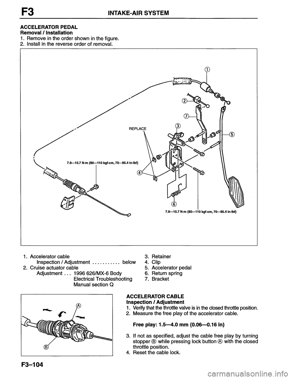 MAZDA MX-6 1996  Workshop Manual 