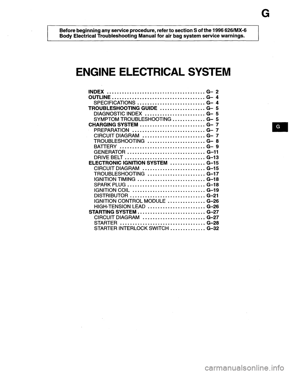 MAZDA MX-6 1996  Workshop Manual 