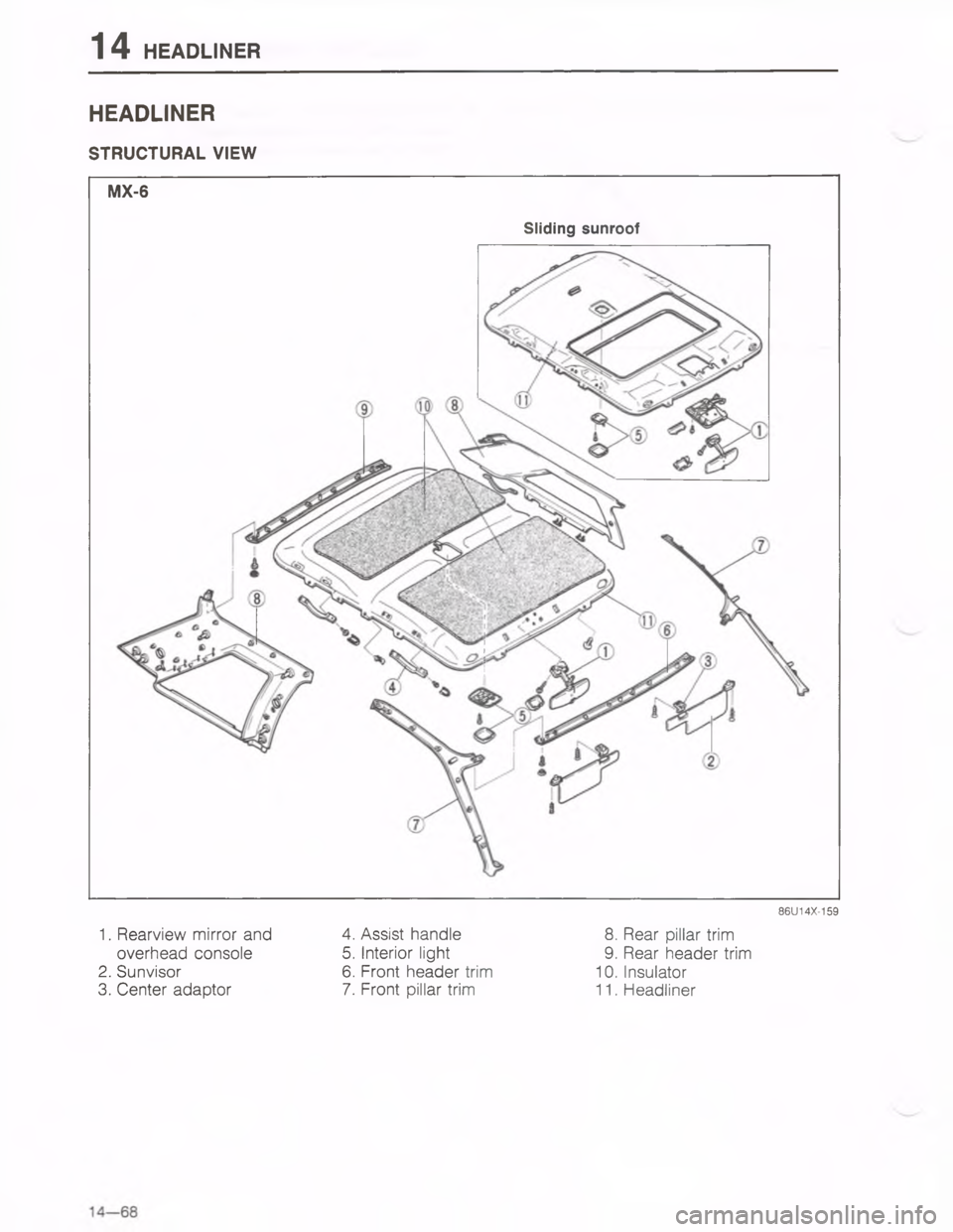 MAZDA MX-6 1988  Workshop Manual 	-9
1
!
<
&
;
HG
C
<
D


 