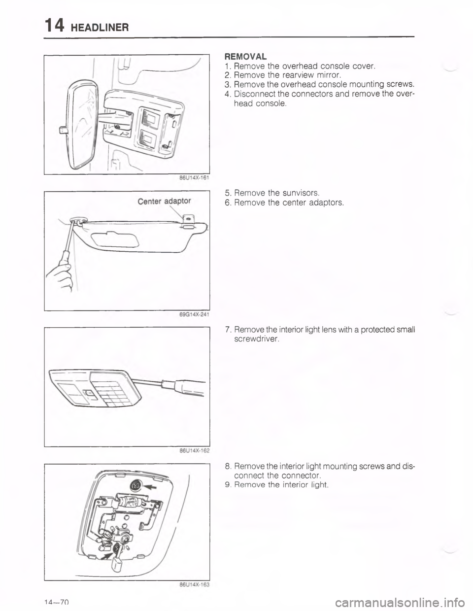 MAZDA MX-6 1988  Workshop Manual 	-9

;
H
G

C
<
D
	&


 