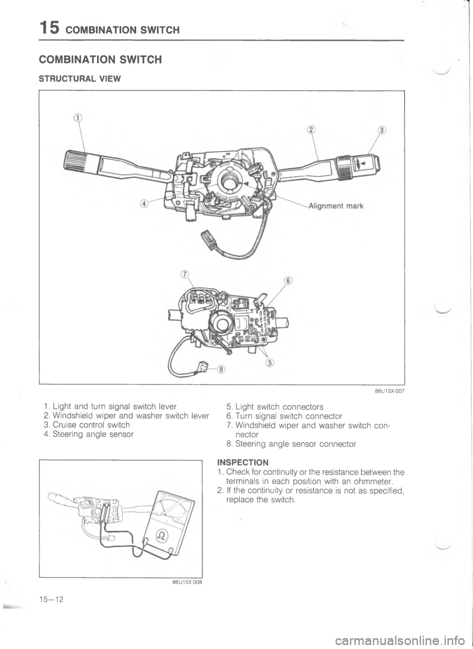 MAZDA MX-6 1988  Workshop Manual 	,\(/
7
<

;
H
GC
<
D


\)


;
< 