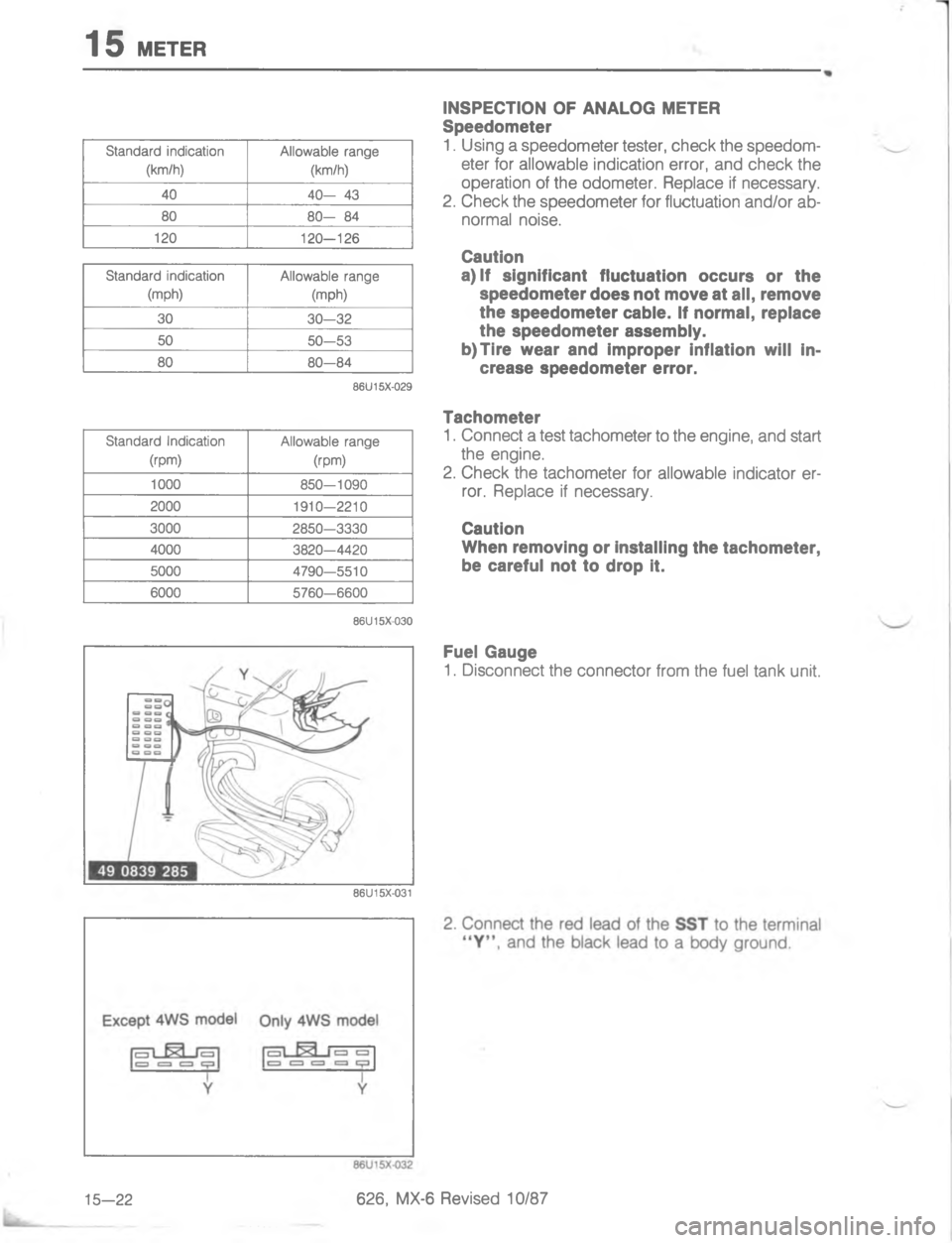 MAZDA MX-6 1988  Workshop Manual 	,7
2
2
G
G




7
2
2
H
H
C
C

<
7
2
2


;

H=
;
G
H
C
G
<




;



*


1
#



;



1"

,

<:< 
