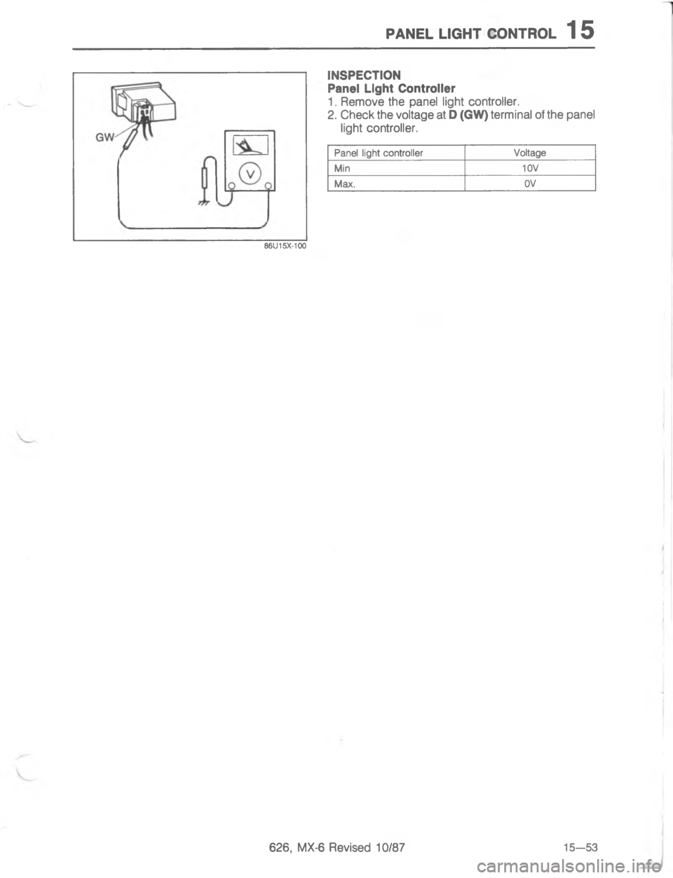 MAZDA MX-6 1988  Workshop Manual -)5. .@9# (/)#4/.	<
 "

;

-1

/< 