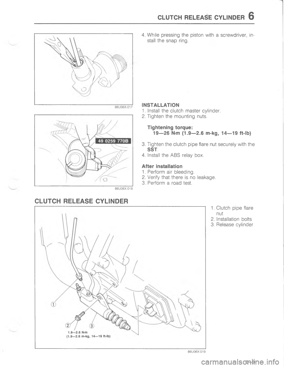 MAZDA MX-6 1988  Workshop Manual (.:#(9 45.575 (6.),54 <G  		  	   	&$ %
	  	 


;

/;
H

G
	

;
H

\(


;
H<< 