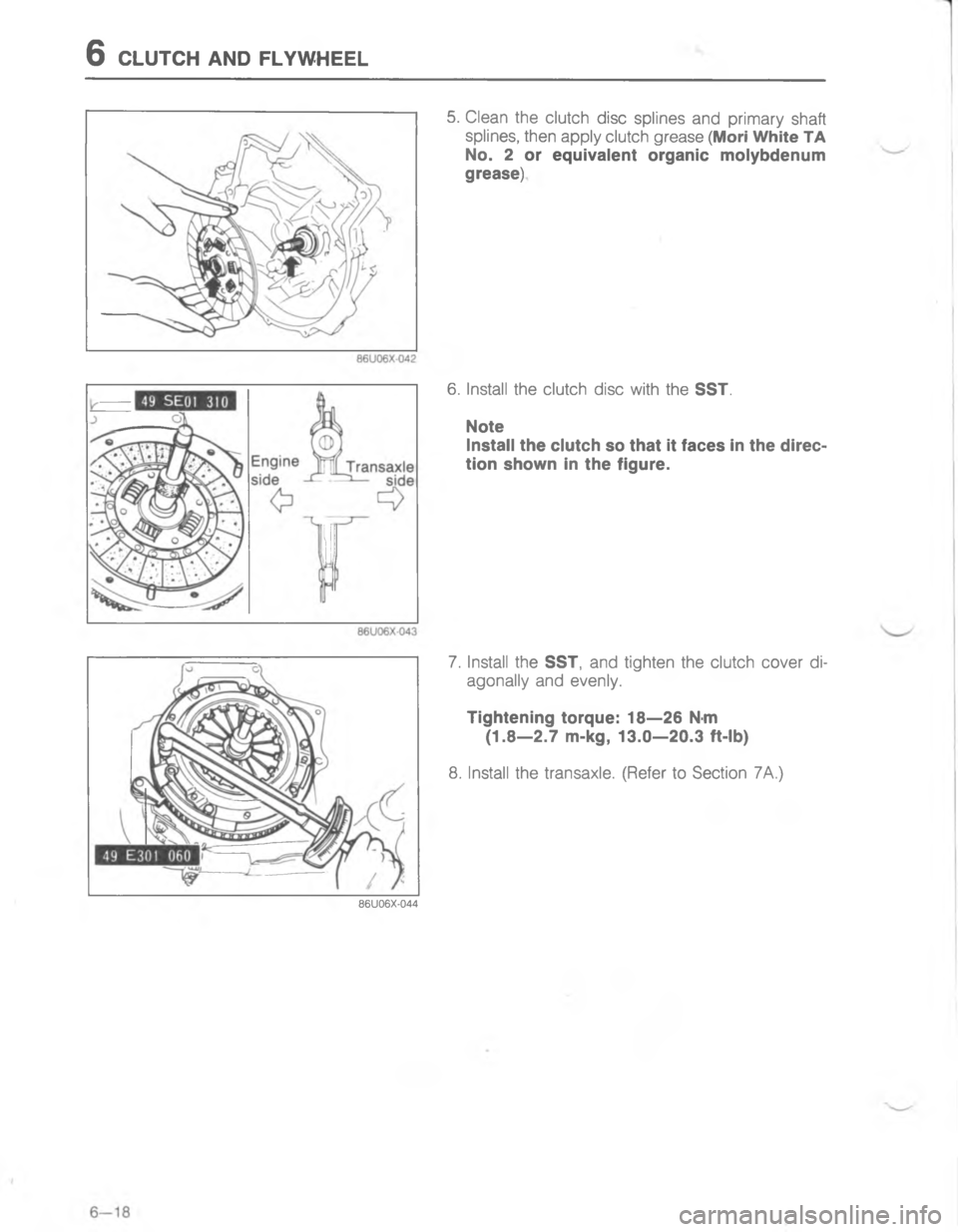 MAZDA MX-6 1988  Workshop Manual <  (.:#(9 ), E.6955.C (   	 		    	
		$   	4
>
.
<



D


4

 