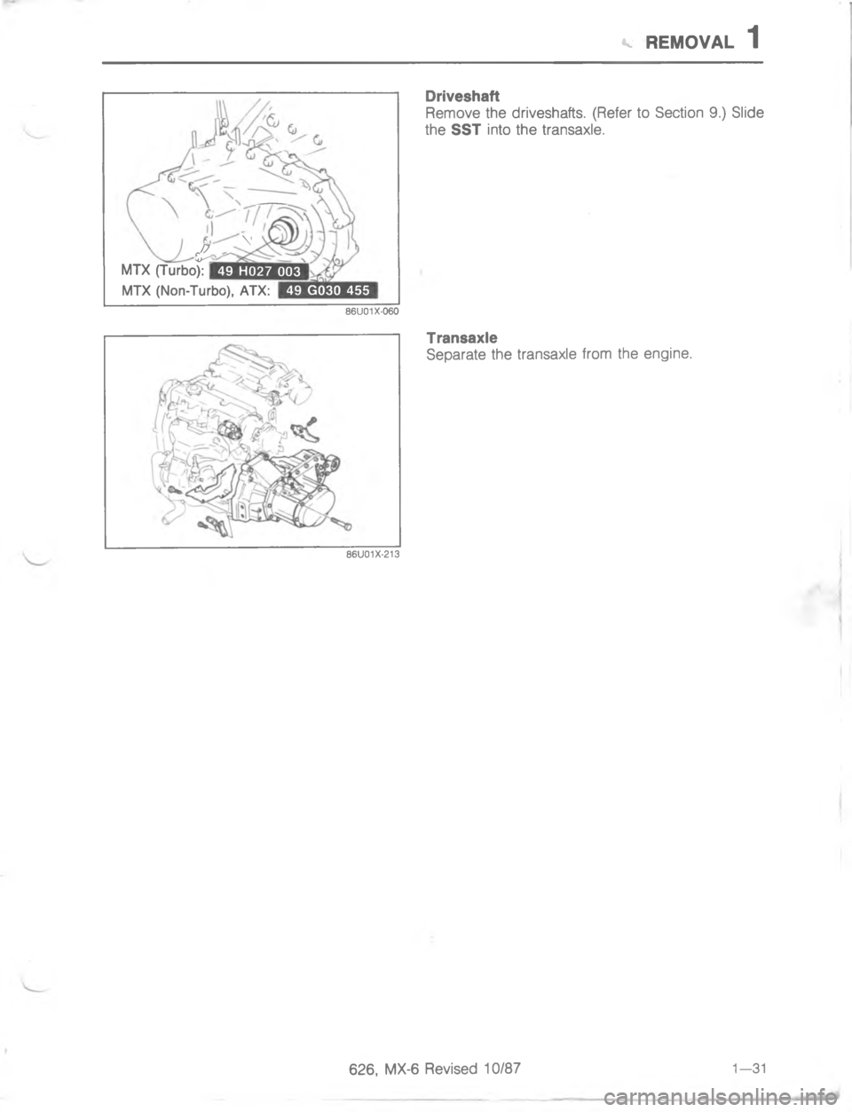 MAZDA MX-6 1988  Workshop Manual &  45/1.	

4



7
 

G
G
<;<$ 