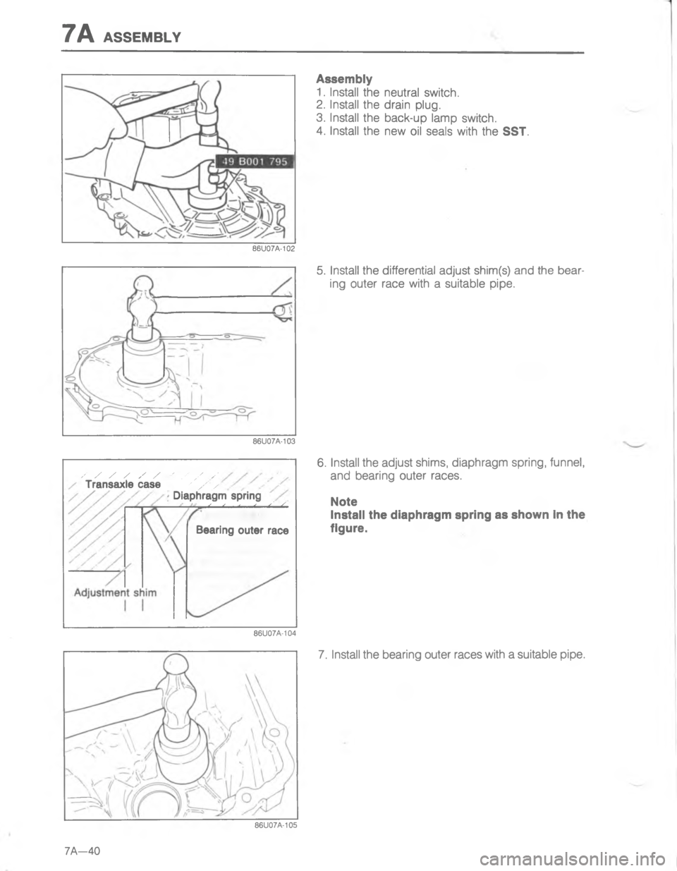 MAZDA MX-6 1988  Workshop Manual 77	

;
H
G
C


<



%
D<
 !
#
,

8D 