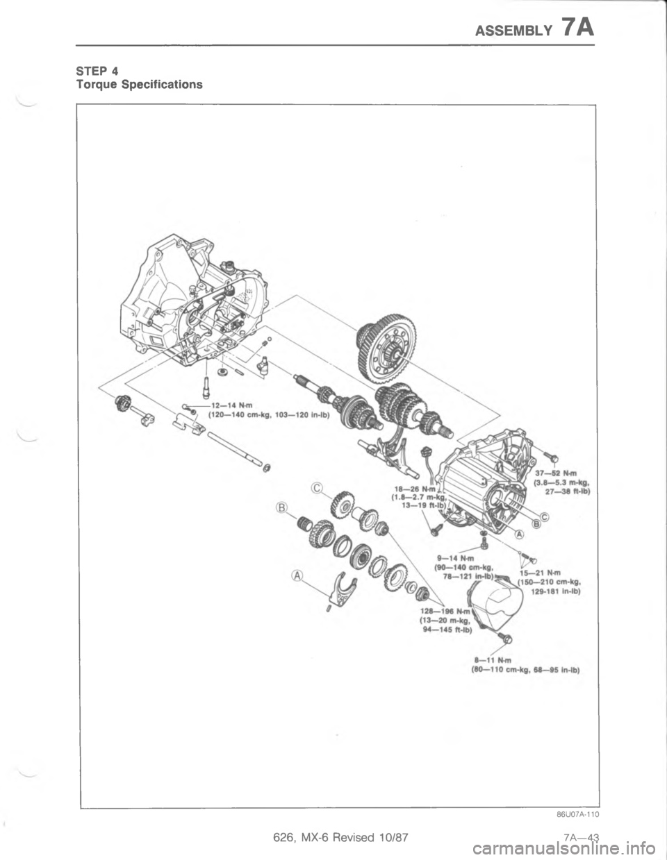 MAZDA MX-6 1988  Workshop Manual 1 0   /  ,
0  ;  	  1*	7758.67<;<$ 