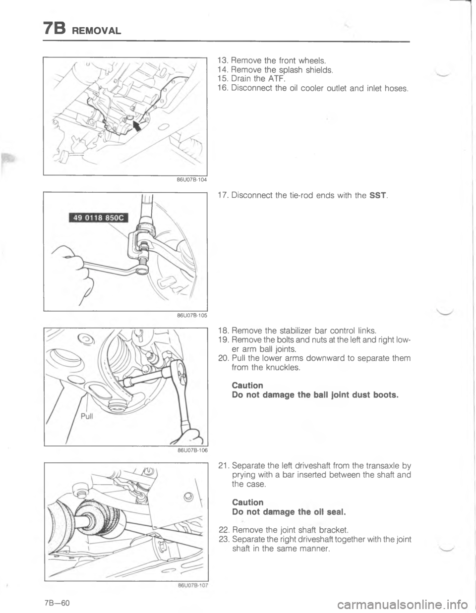 MAZDA MX-6 1988  Workshop Manual D845/1.H 4&   	
G 4&  		 		
C ,  #E
< ,	       		
D ,	   	 