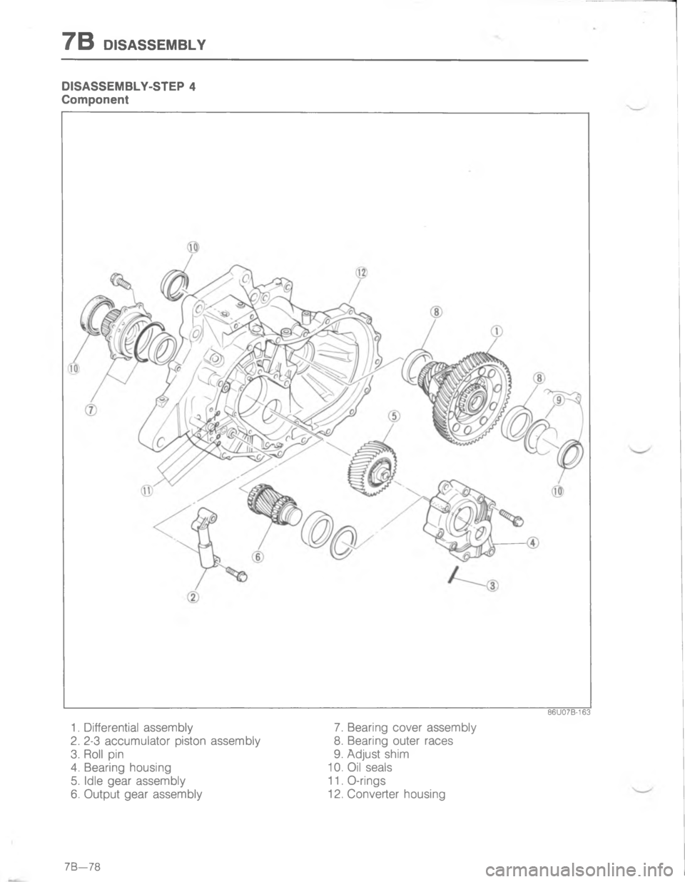 MAZDA MX-6 1988  Workshop Manual 7/,7
<
;
H
G
C
<D




D 