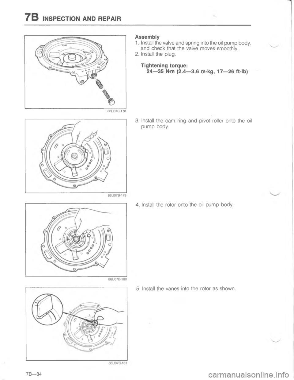 MAZDA MX-6 1988  Workshop Manual 7/\)<	


;

6
H

G
CD 