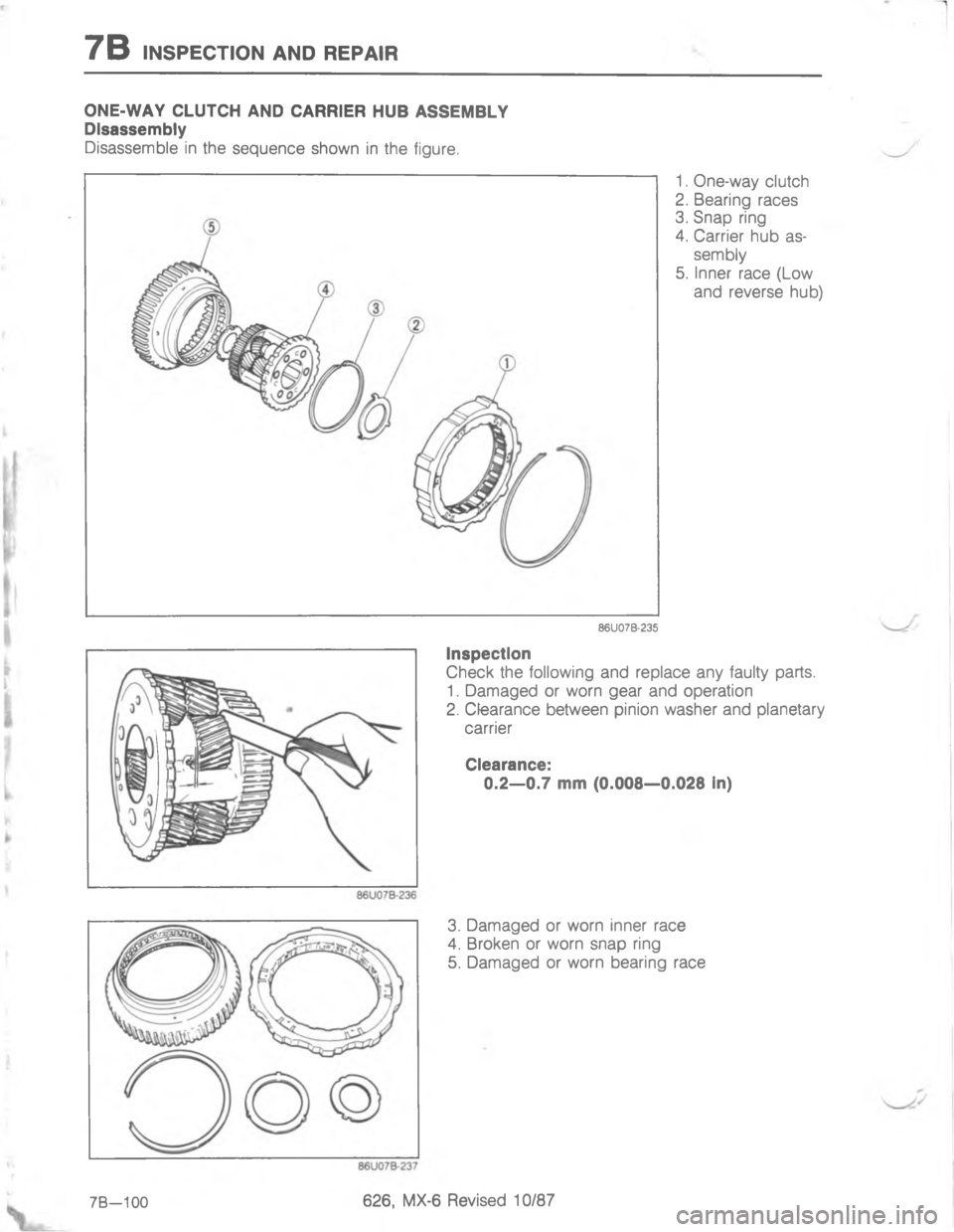 MAZDA MX-6 1988  Workshop Manual 7/\)

,			

;
H
G
	
C

<

\(

;


-
H
G
CD 