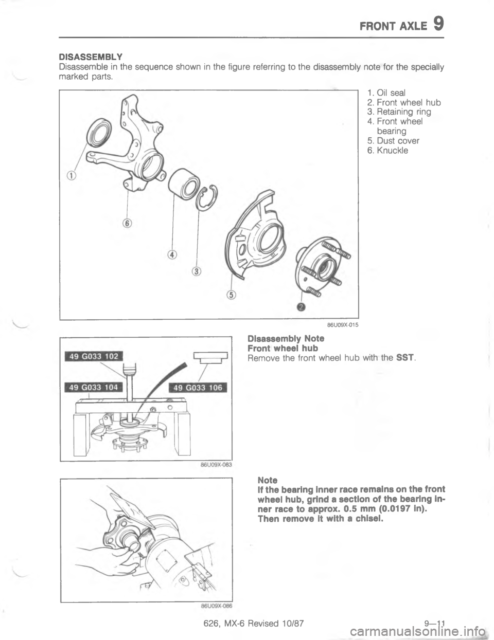 MAZDA MX-6 1988  Workshop Manual 8&"% 	
,


;
H
G
!
C
<



4


I

<;<$ 
