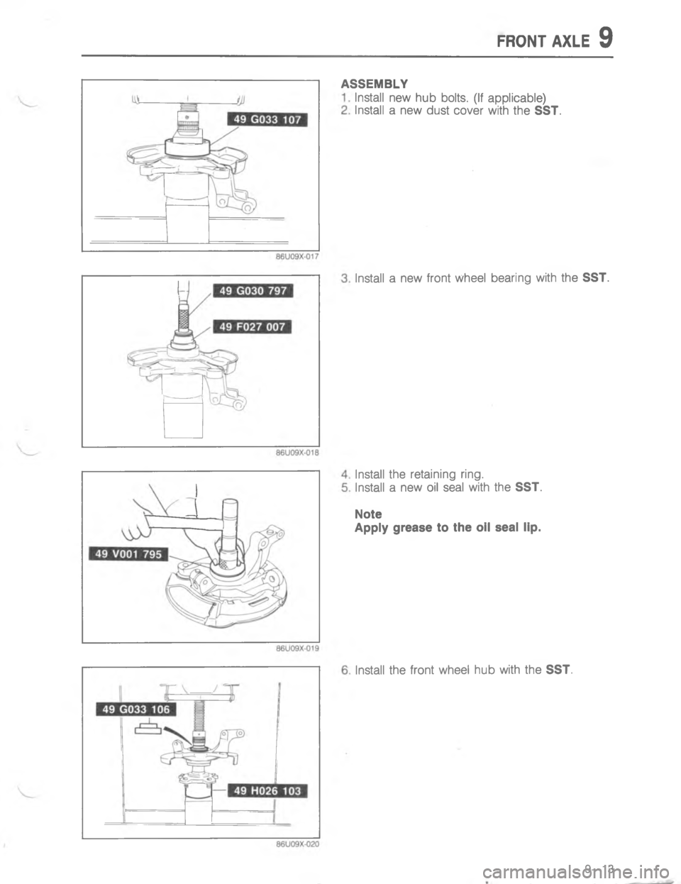 MAZDA MX-6 1988  Workshop Manual 8&"% 	:






	
 