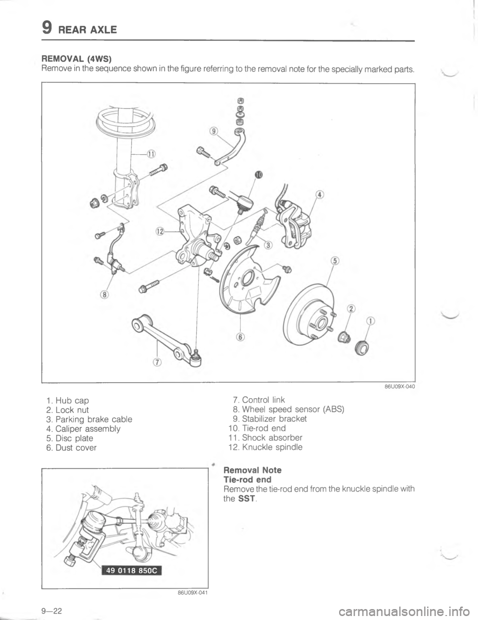 MAZDA MX-6 1988  Workshop Manual  4A
4


;
H
G
C
<D







4

G 