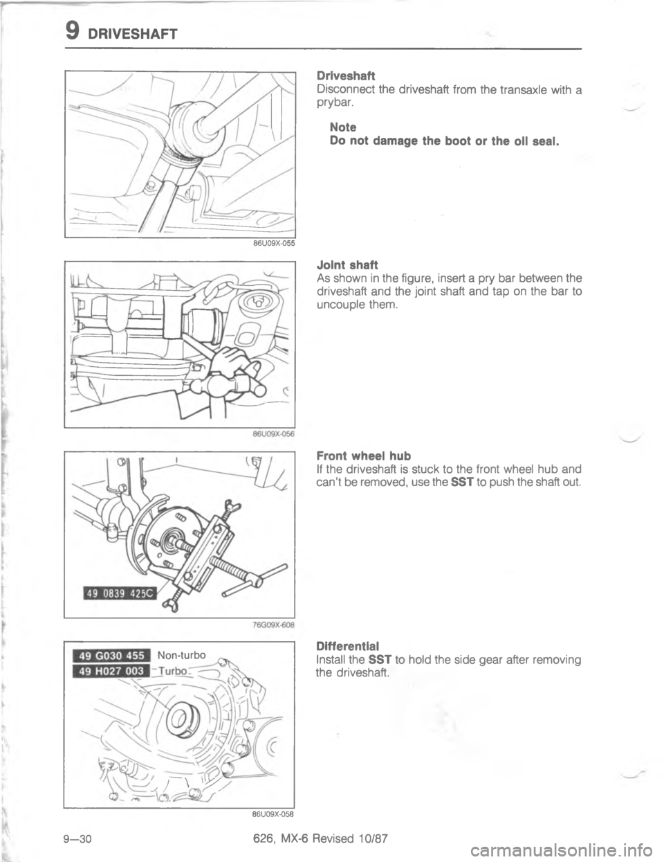 MAZDA MX-6 1988  Workshop Manual  ,41<
,
 






\)





<<;< 