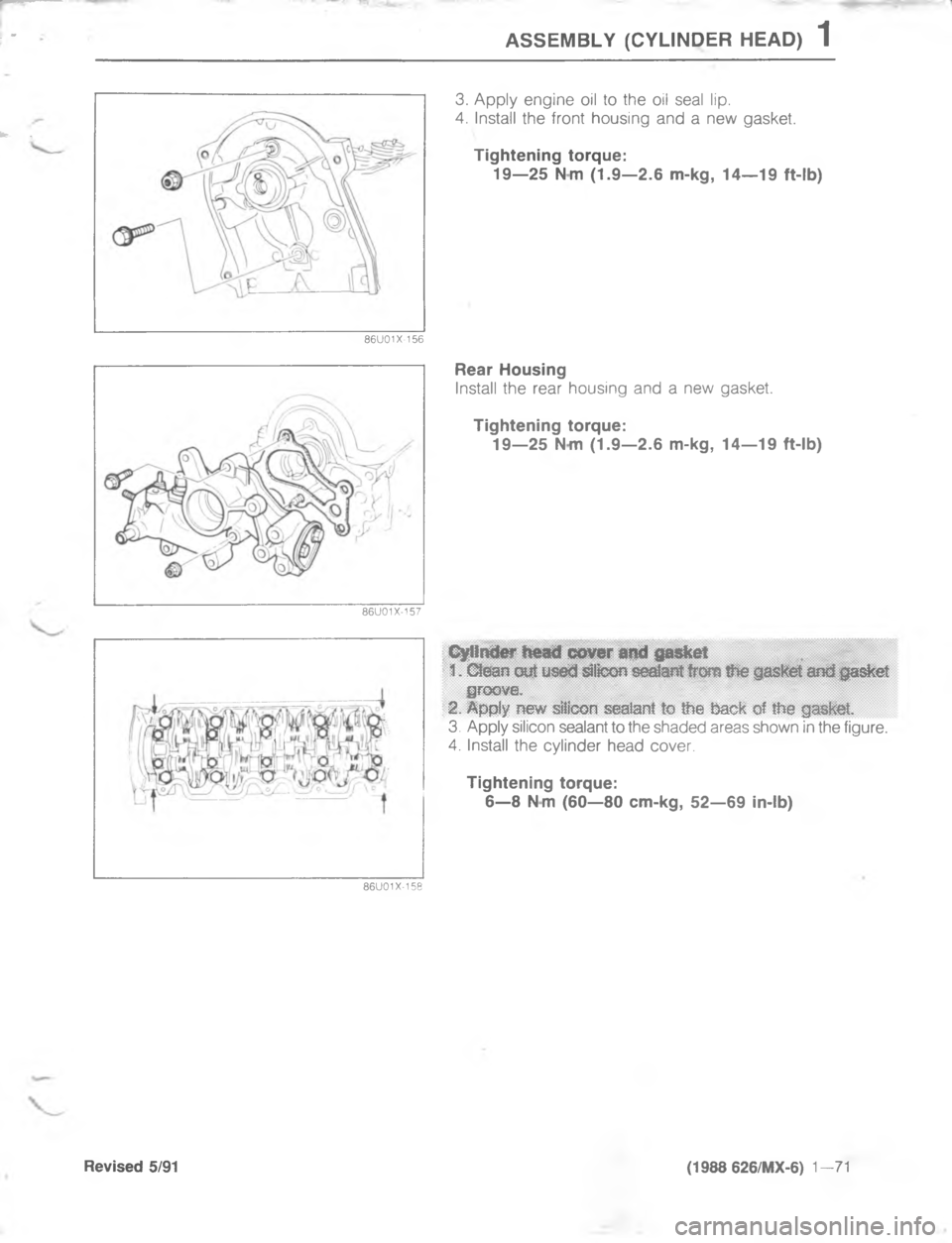MAZDA MX-6 1988  Workshop Manual   H
G

/

"


/;B



;
H
G

<
 <"4 