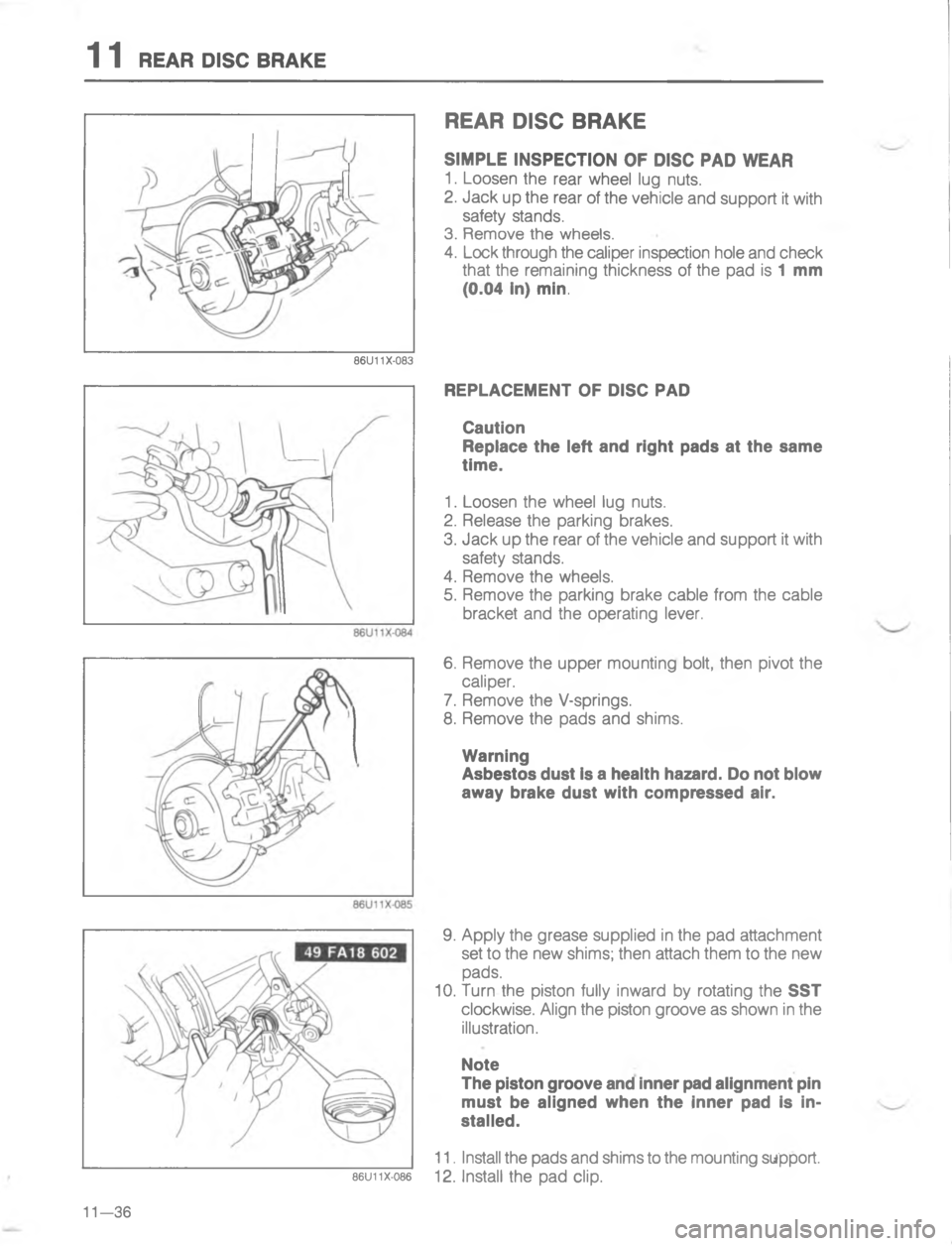 MAZDA MX-6 1988  Workshop Manual 		44
 0

;
	
H
G
/
4
 




;
H
	
G
C
!
<

D


	


	





+
&
*

 