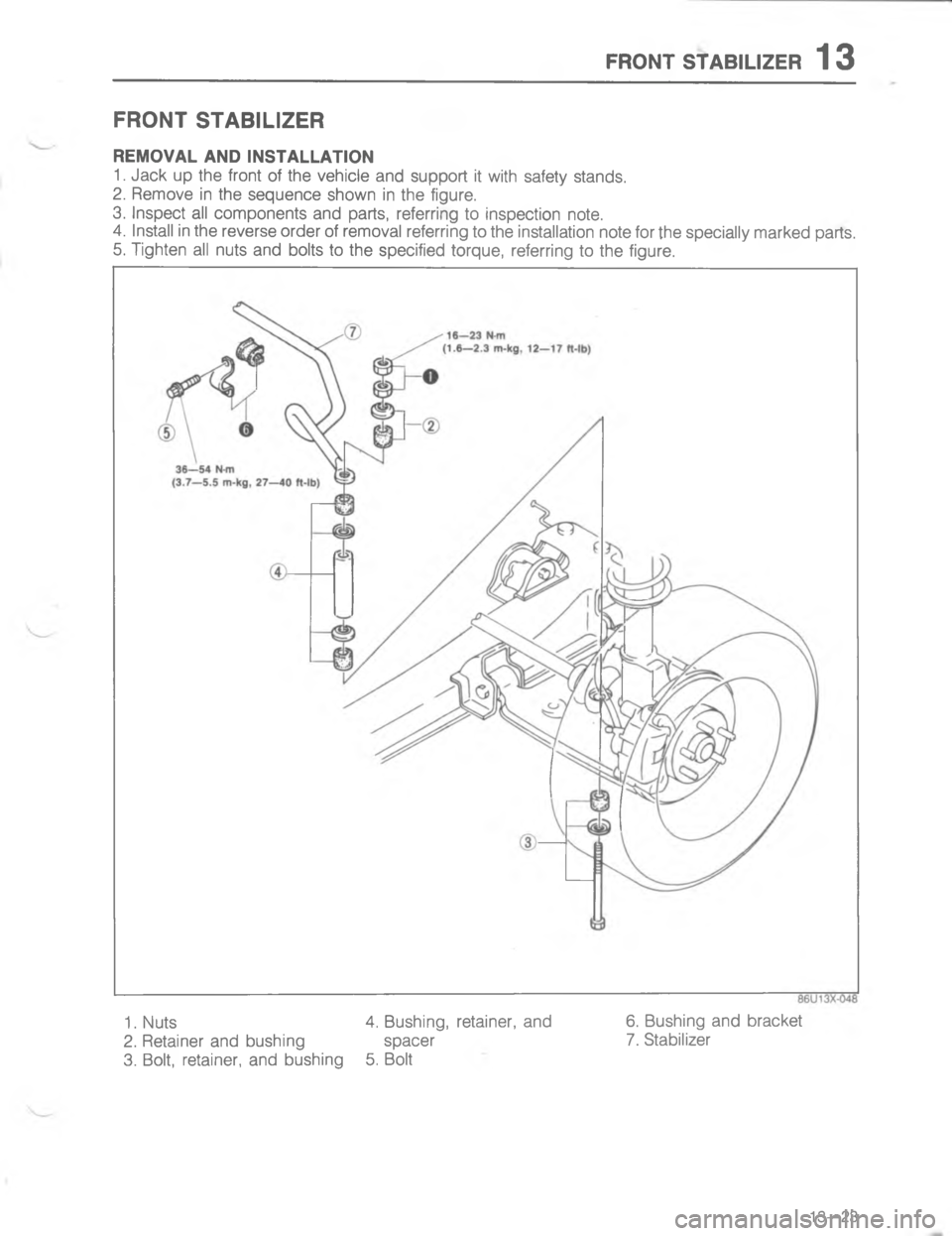 MAZDA MX-6 1988  Workshop Manual E4/)# 7#8.T54	E
A	

;
H
G
C

;
H 