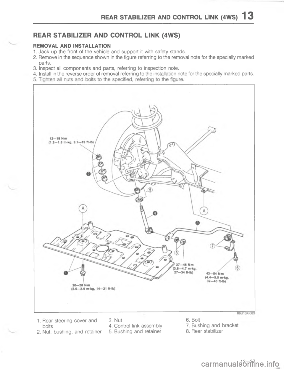 MAZDA MX-6 1988  Workshop Manual 454 7#8.T54 ), (/)#4/. .)R 2G734
A

;

H
G

!
; 