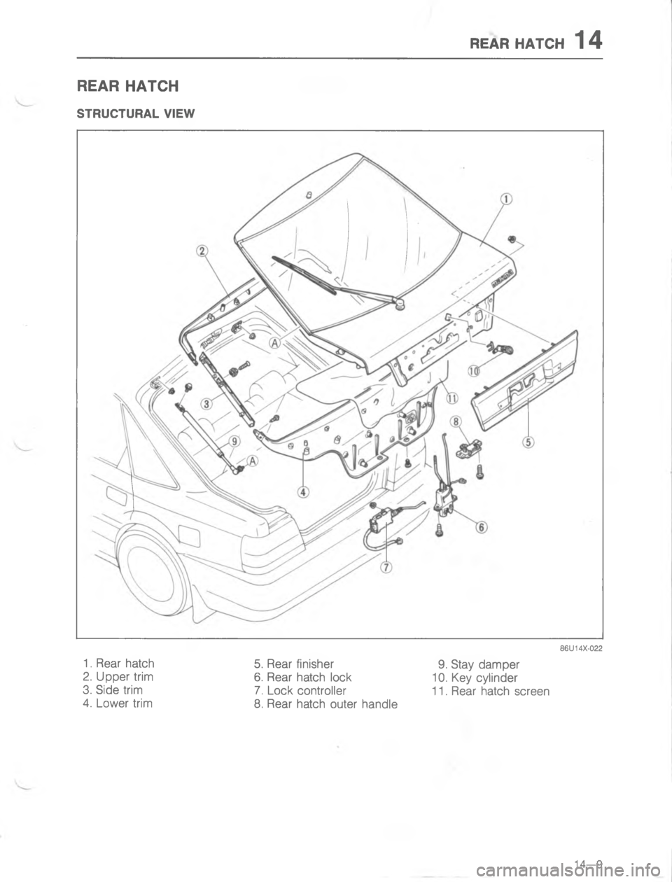 MAZDA MX-6 1988  Workshop Manual 454 9#(9G454 9#(9



;
H
G 
