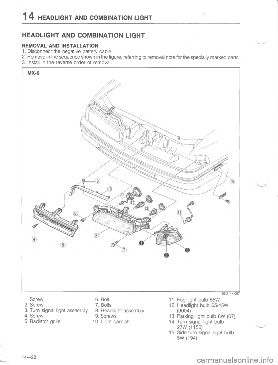 MAZDA MX-6 1988  Workshop Manual G95,.@9#GL
A

;
H

;
H
G
C<
D


#


2


;

C 