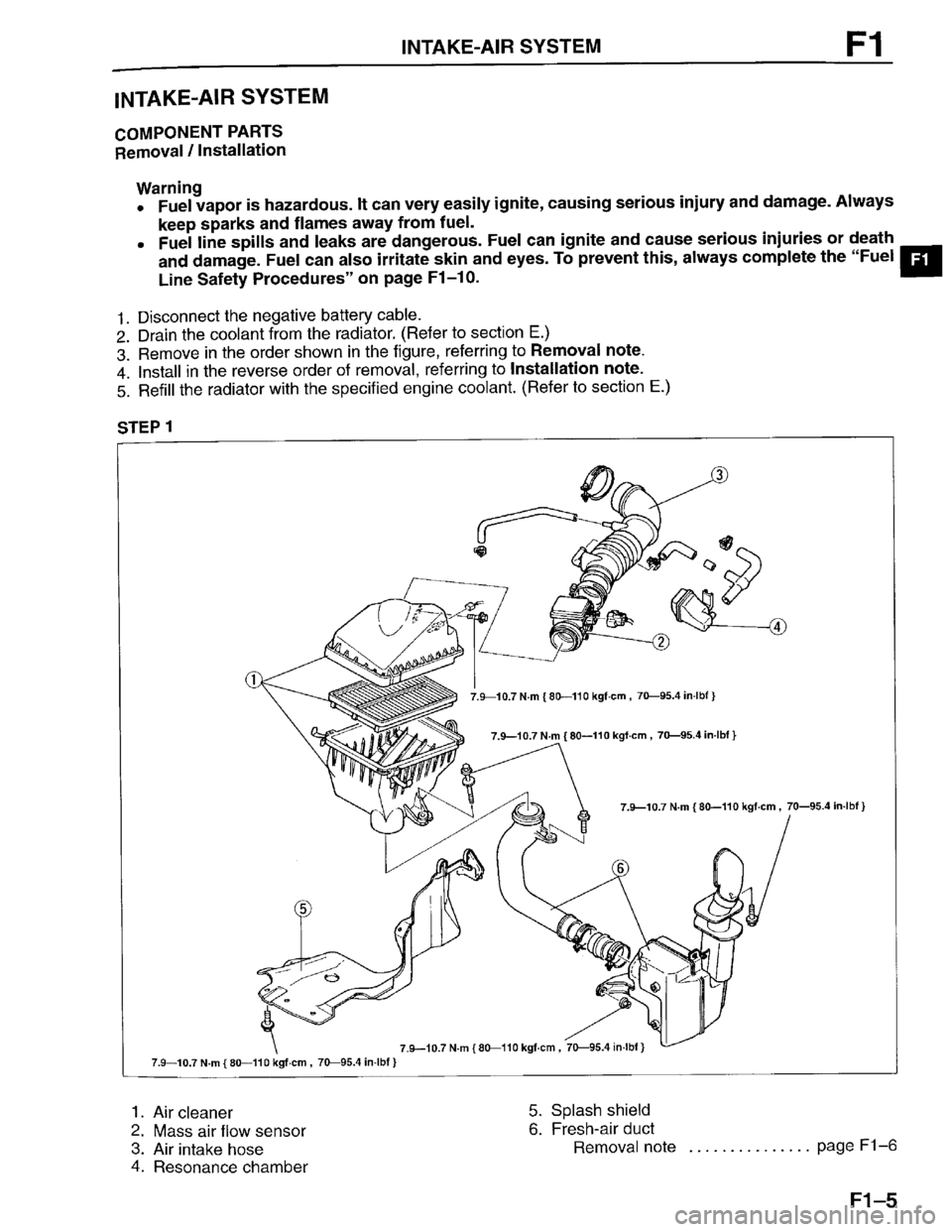 MAZDA PROTEGE 1996  Workshop Manual 