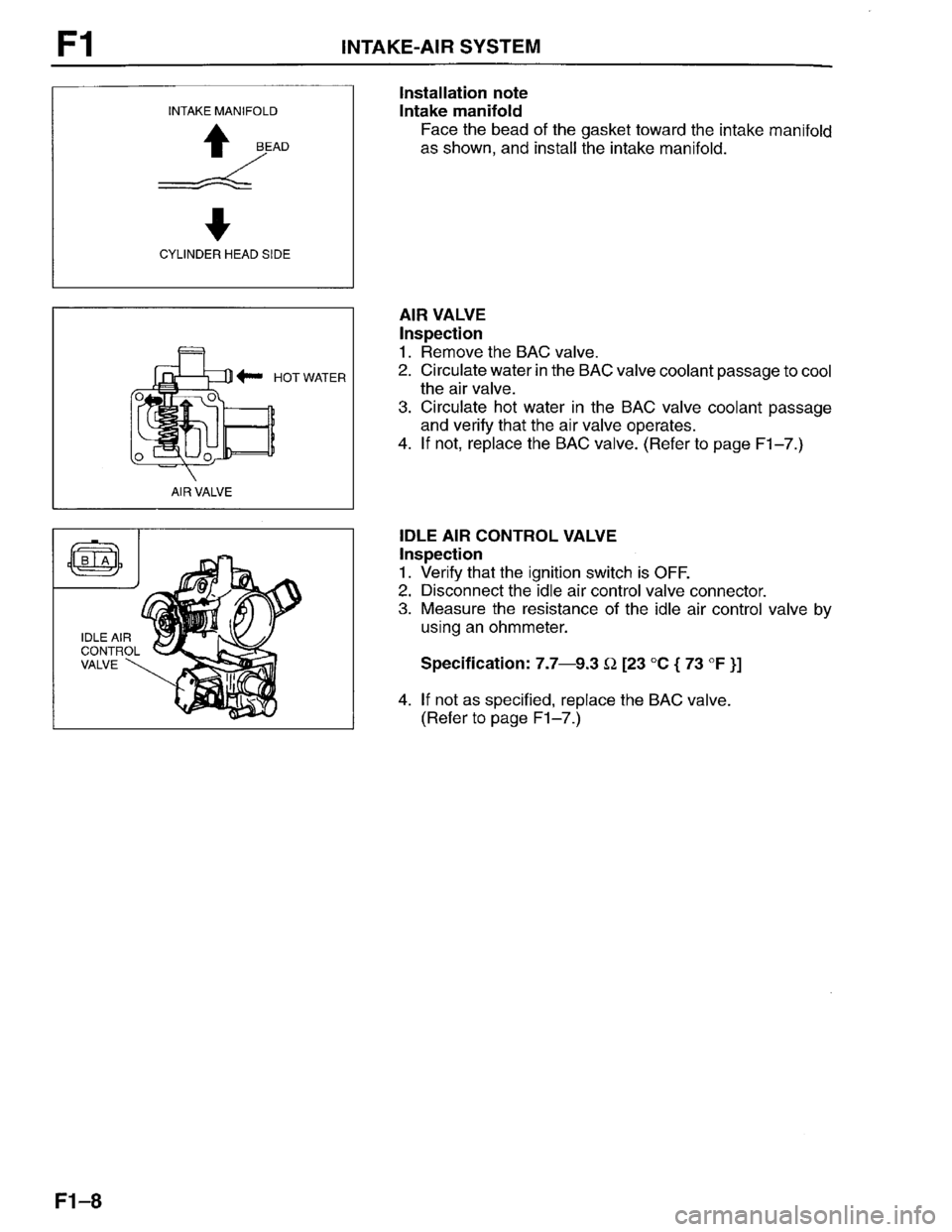 MAZDA PROTEGE 1996  Workshop Manual 