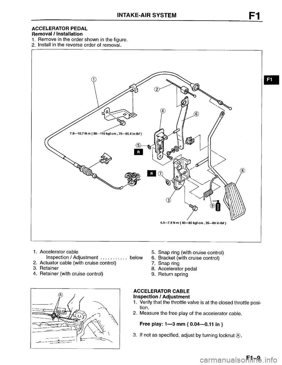 MAZDA PROTEGE 1996  Workshop Manual 
