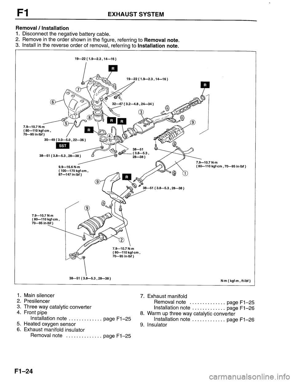 MAZDA PROTEGE 1996  Workshop Manual 