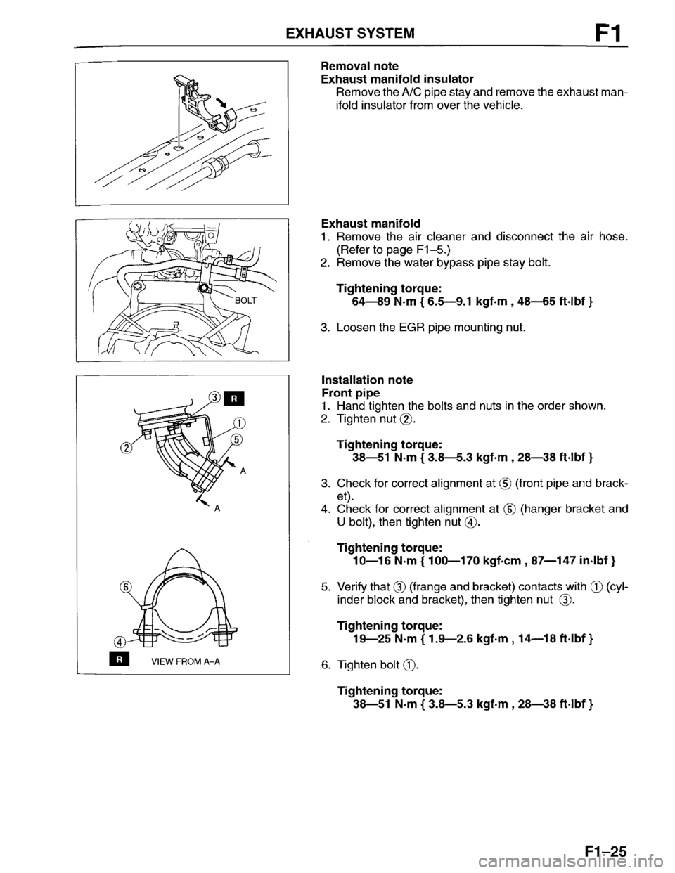 MAZDA PROTEGE 1996  Workshop Manual 