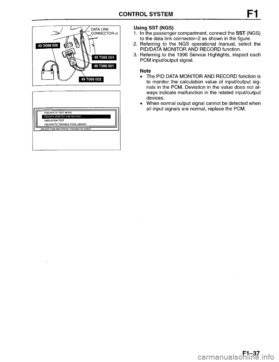 MAZDA PROTEGE 1996  Workshop Manual 