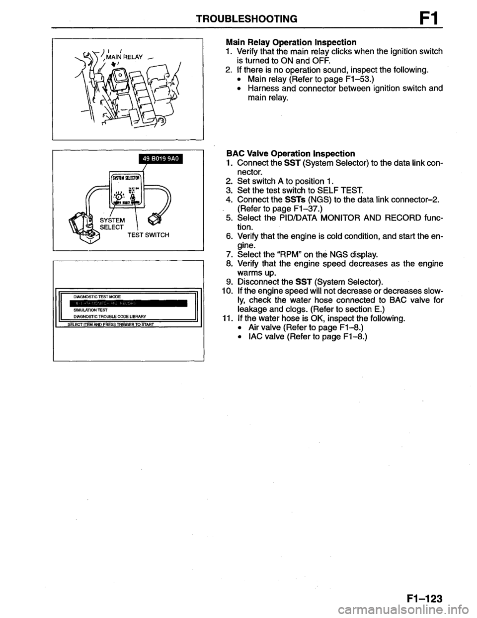 MAZDA PROTEGE 1996  Workshop Manual 
